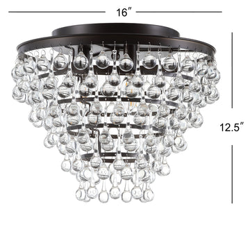 Toronto 16" Metal/Crystal LED Flush Mount - JONATHAN Y